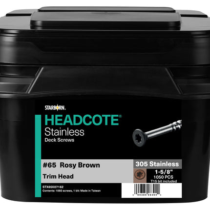 Headcote Stainless Deck Screws, 7 x 1-5/8" 1050pcs