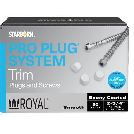 Pro Plug System for Royal Smooth Trim, 50 Lin Ft, Epoxy