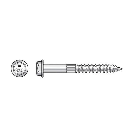 Illustration of SDS25212SS 1/4" x 2-1/2" Simpson SDS Screw, Stainless Steel