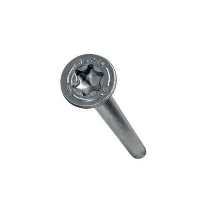 8" SDWS Timber Screw, Stainless Steel, side view; SDWS Screw, Star Drive, View of head with stamp; 8" SDWS Timber Screw, Digital rendering showing the thread pattern 