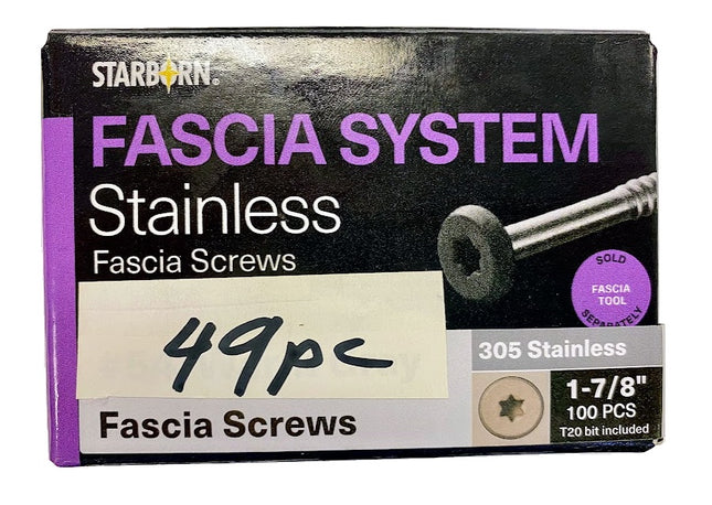 Fascia Screws 1-7/8", Tan Gray, Partial Box, 49pcs, Stainless Steel