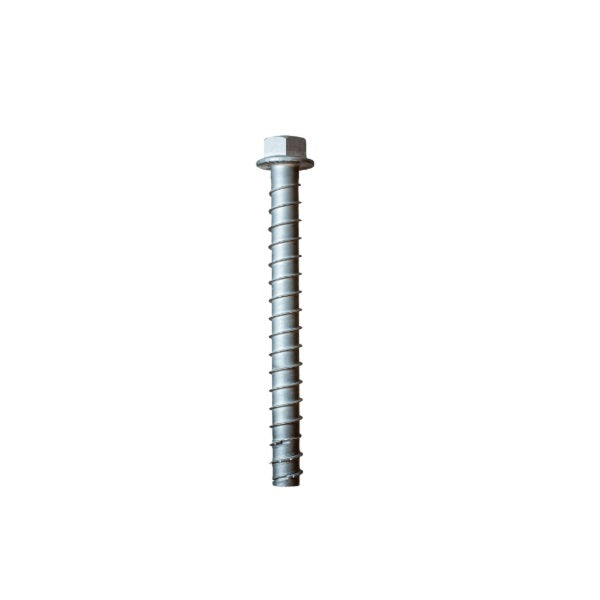Titen HD Heavy-Duty Screw Anchor, Stainless Steel; Titen HD photo featuring the carbon-steel thread at the end of the screw.  This thread cuts the concrete while limiting the amount of carbon-steel in the anchor