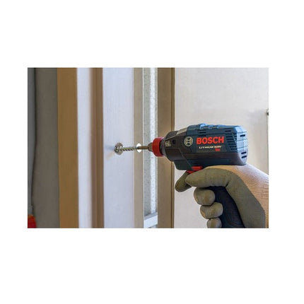 Titen HD Countersunk Head, Heavy-Duty Screw Anchor Stainless Steel; Titen HD Countersunk Head, Head dimensions.  The 1/4" screw has a 5/8" head diameter, the 3/8" screw has a 3/4" head diameter; Titen HD Countersunk screw anchor being installed with a Bosch screw gun