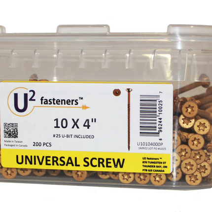 U2 Fasteners Universal Screw, Carbon Steel