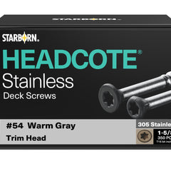 Headcote Stainless Deck Screws, 7 x 1-5/8" 350pcs