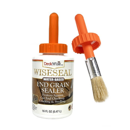 Wiseseal Water-Based End Grain Sealer.  Protects against cut end checking, cracking, and swelling.  16 oz with application brush.
