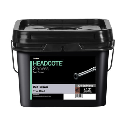 Headcote Stainless Deck Screws, 7 x 2-1/4" 3000pcs