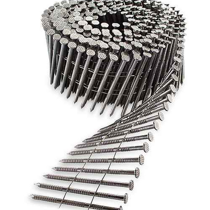 2-1/4" x .099 Coil Ring Shank Nails, 304 Stainless Steel, 3600pcs