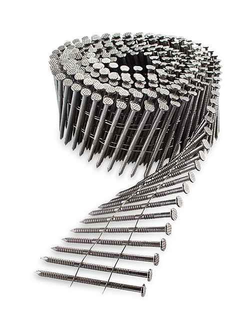 2-1/4" x .099 Coil Ring Shank Nails, 304 Stainless Steel, 3600pcs
