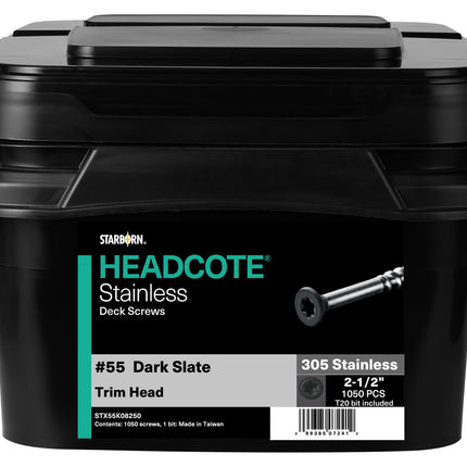 Headcote Stainless Deck Screws, 8 x 2-1/2" 1050pcs