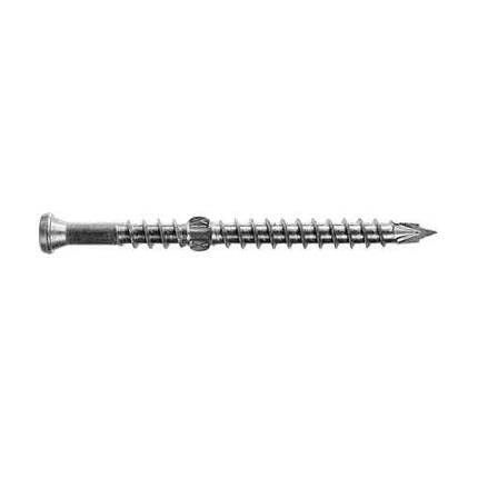 Deck-Drive DHPD Collated Hardwood Screw being used to install a hardwood deck; DHPD collated screw for installing hardwood decks, docks and boardwalks.  Reinforced mid-wings counterbore hard material and allows the head of the screw to countersink for a clean, less noticeable finish