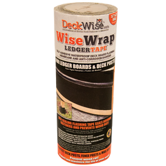 Deckwise WiseWrap Ledger Tape.  For Ledger Boards and Deck Posts.  Self Sealing Flashing tape that seals around fasteners and prevents wood rot.