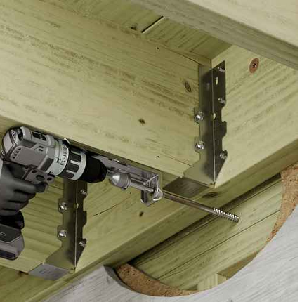 Simpson DTT1SS Deck Tension Tie, 14 Gauge, Kit with Screws, Stainless Steel
