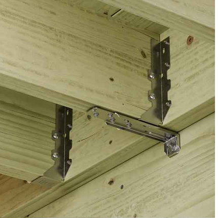 Simpson DTT1SS Deck Tension Tie, 14 Gauge, Kit with Screws, Stainless Steel