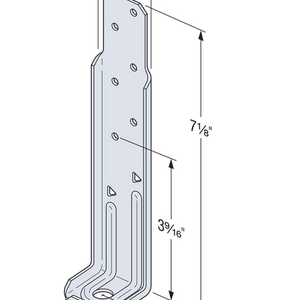 Simpson DTT1SS Deck Tension Tie, 14 Gauge, Kit with Screws, Stainless Steel