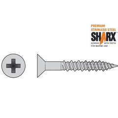 Flat Head Sharx Marine Screw, 316 Stainless Steel; Installation of rope hook on a boat using 316 stainless steel Sharx Screw