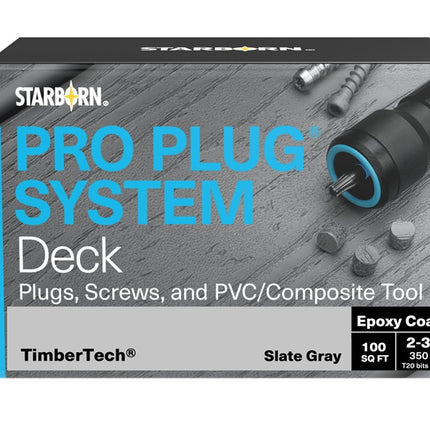 Pro Plug System for Timbertech / AZEK Decking, 100 Sq Ft Kit with Epoxy Screws