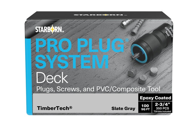 Pro Plug System for Timbertech / AZEK Decking, 100 Sq Ft Kit with Epoxy Screws