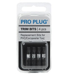 Replacement Trim Bits for Pro Plug Tool for PVC, 4 Pieces