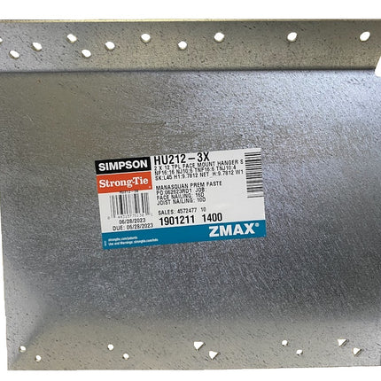 HU212-3X  2 x 12 Triple Heavy Face Mount Hanger, ZMAX
